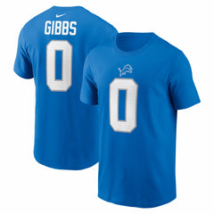 Jahmyr Gibbs Detroit Lions Name & Number T-Shirt Blue