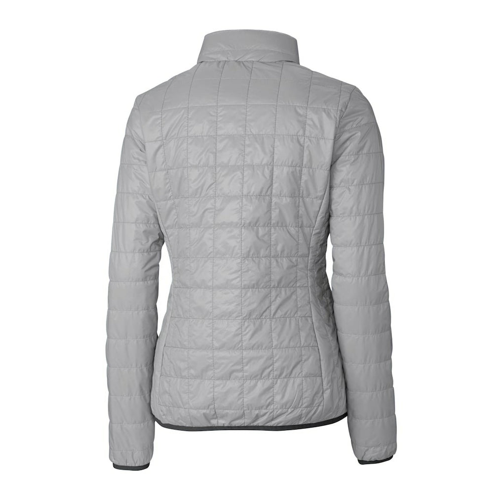 Pittsburgh Steelers Cutter & Buck Women's Helmet Logo Rainier PrimaLoft Eco Insulated Full-Zip Puffer Jacket Gray