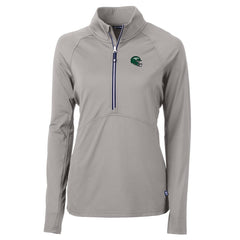 New York Jets Cutter & Buck Women's Helmet Logo Adapt Eco Knit Stretch Recycled Half-Zip Pullover Top Gray