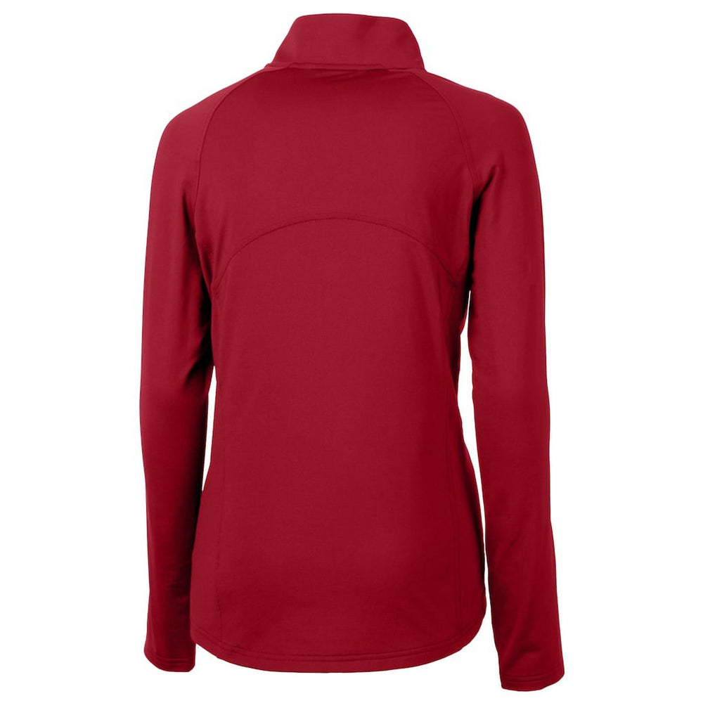 San Francisco 49ers Cutter & Buck Women's Helmet Logo Adapt Eco Knit Stretch Recycled Half-Zip Pullover Top Scarlet
