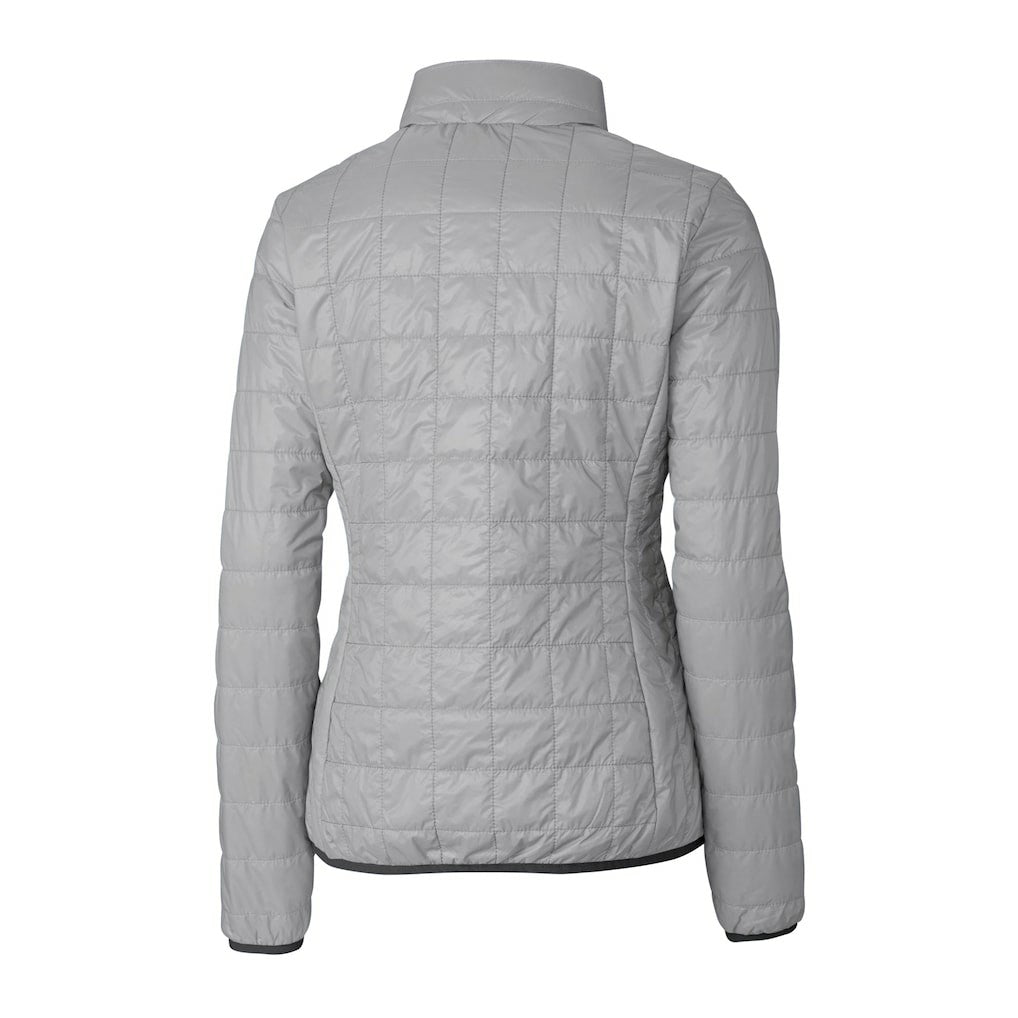 Baltimore Ravens Cutter & Buck Women's Helmet Logo Rainier PrimaLoft Eco Insulated Full-Zip Puffer Jacket Gray
