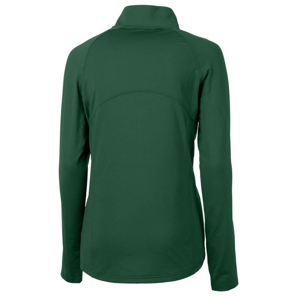Green Bay Packers Cutter & Buck Women's Helmet Logo Adapt Eco Knit Stretch Recycled Half-Zip Pullover Top Green