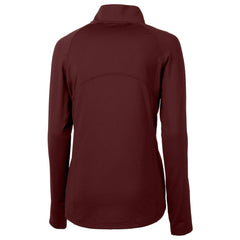 Washington Commanders Cutter & Buck Women's Helmet Logo Adapt Eco Knit Stretch Recycled Half-Zip Pullover Top Burgundy