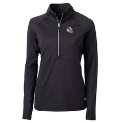 Arizona Cardinals Cutter & Buck Women's Helmet Logo Adapt Eco Knit Stretch Recycled Half-Zip Pullover Top Black