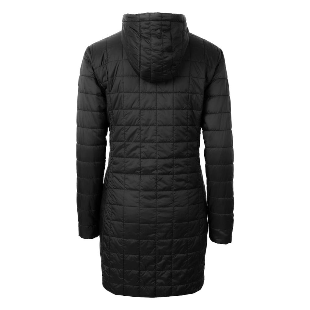 Baltimore Ravens Cutter & Buck Women's Helmet Logo Rainier Primaloft Eco Insulated Hooded Long Coat Black