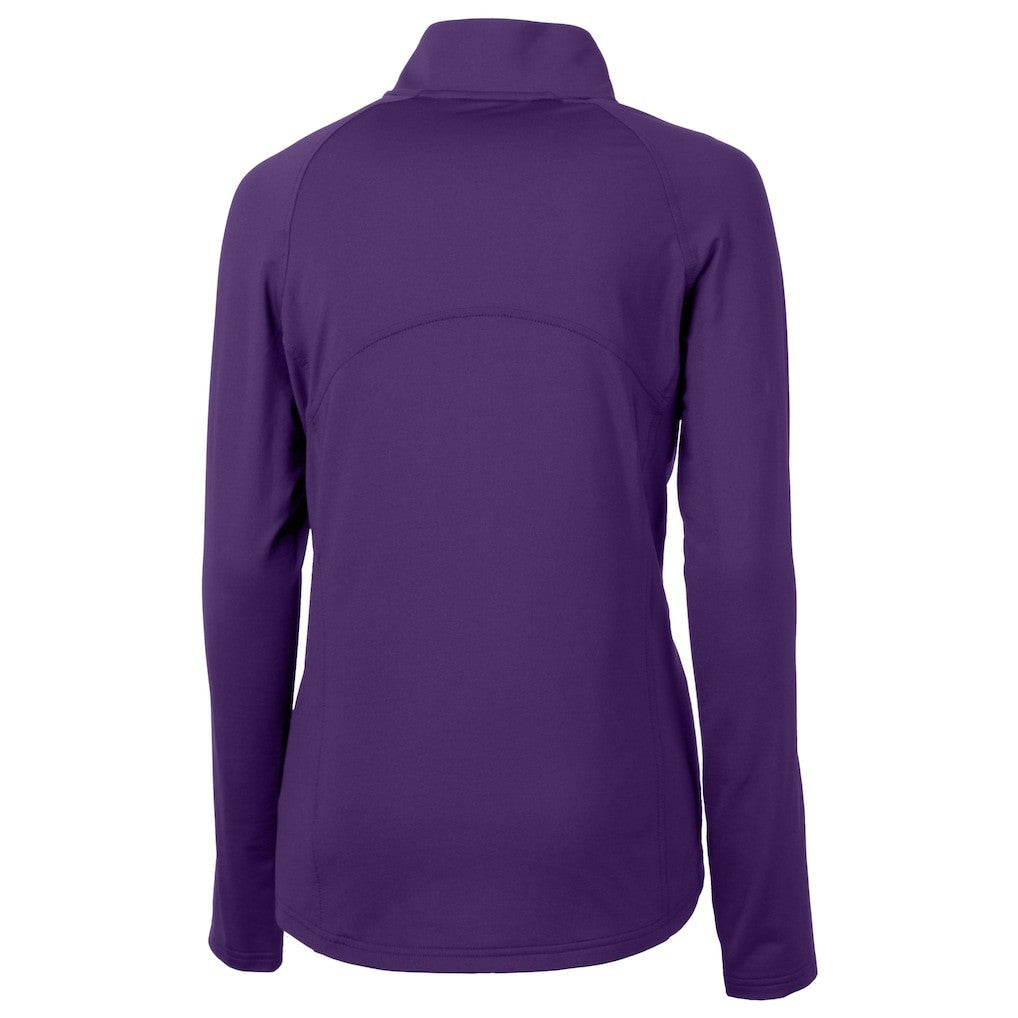 Baltimore Ravens Cutter & Buck Women's Helmet Logo Adapt Eco Knit Stretch Recycled Half-Zip Pullover Top Purple