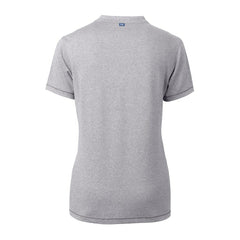 Jacksonville Jaguars Cutter & Buck Women's Helmet Logo DryTec Forge Stretch V-Neck Blade Top Heather Gray