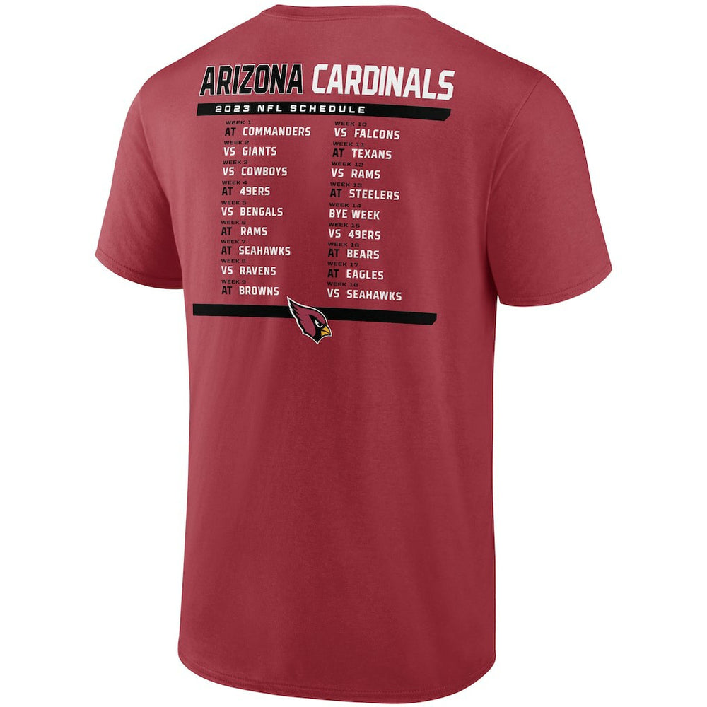 Arizona Cardinals Two-Pack 2023 Schedule T-Shirt Combo Set Cardinal/White