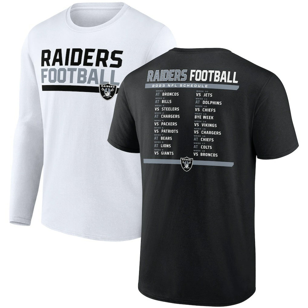 Las Vegas Raiders Two-Pack 2023 Schedule T-Shirt Combo Set Black/White