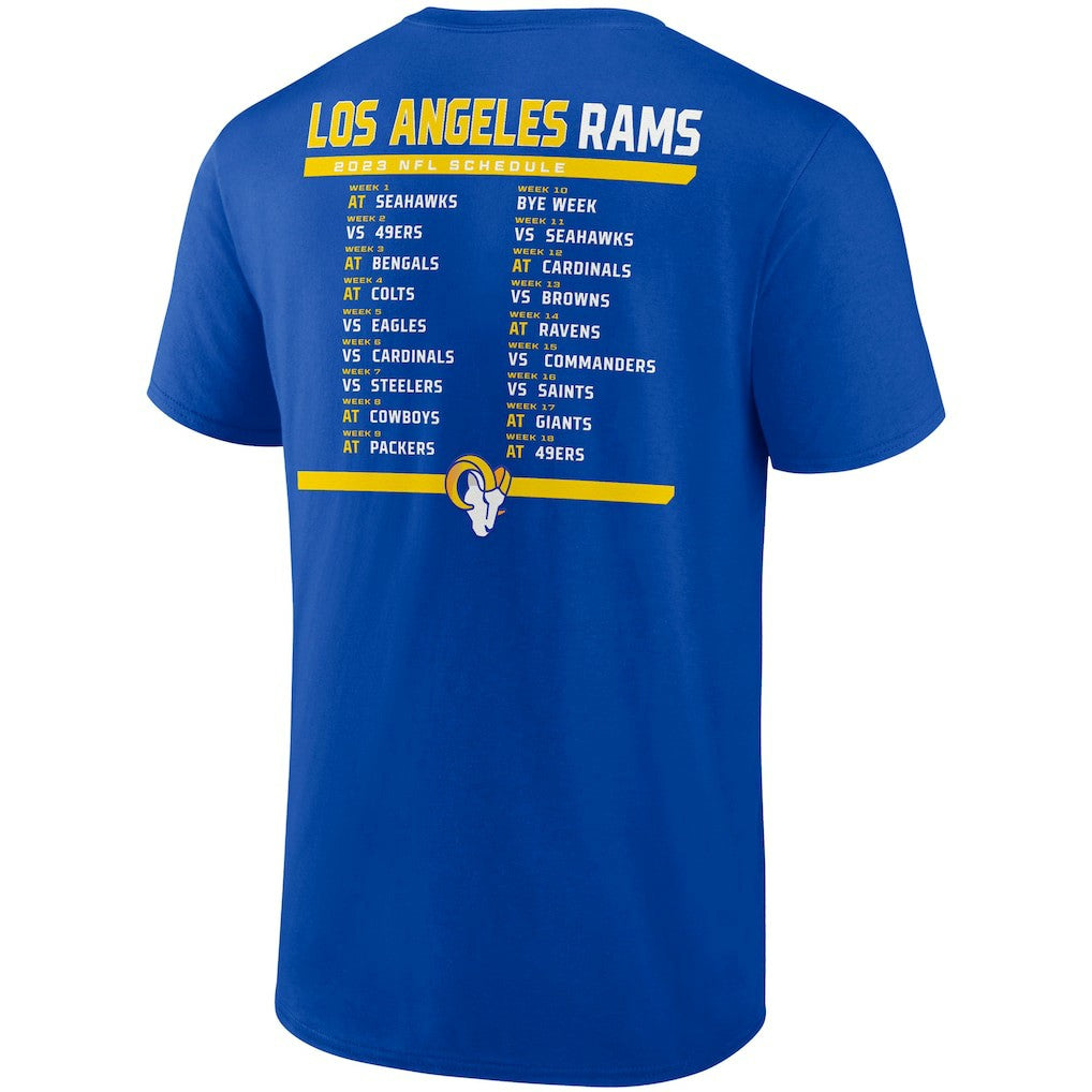 Los Angeles Rams Two-Pack 2023 Schedule T-Shirt Combo Set Royal/White