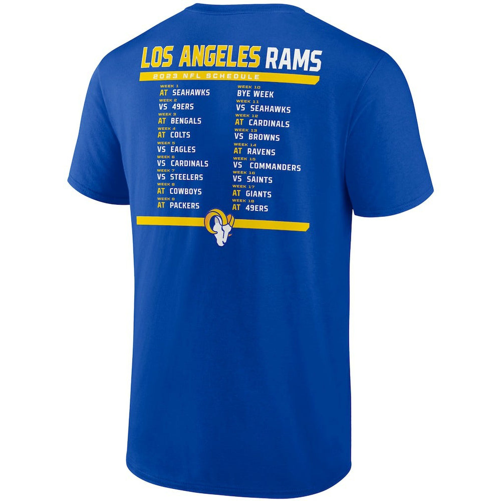 Los Angeles Rams Two-Pack 2023 Schedule T-Shirt Combo Set Royal/White