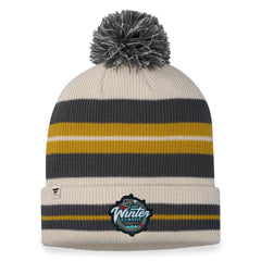 NHL Vegas Golden Knights Fanatics 2024 NHL Winter Classic Cuffed Knit Hat with Pom - Charcoal/Cream