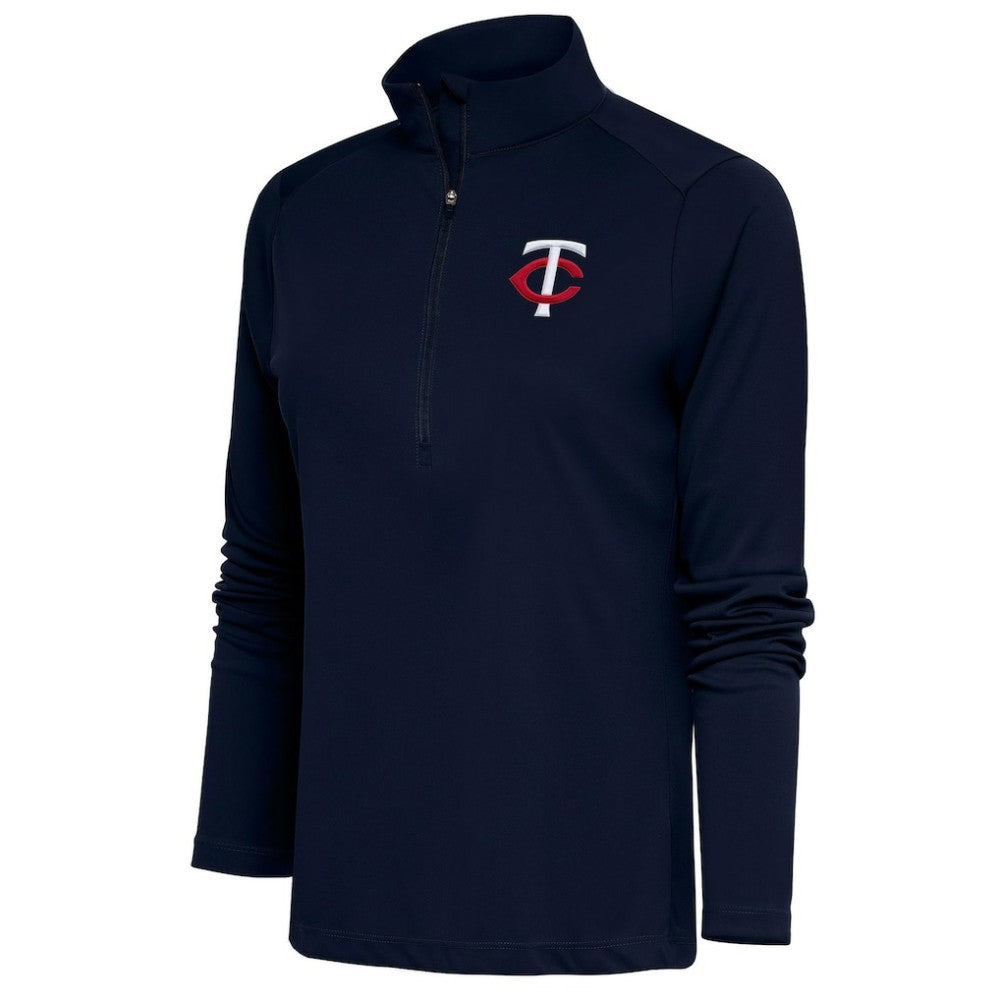 Minnesota Twins Antigua Women's Tribute Half-Zip Pullover Top - Navy Pullover