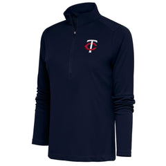 Minnesota Twins Antigua Women's Tribute Half-Zip Pullover Top - Navy Pullover