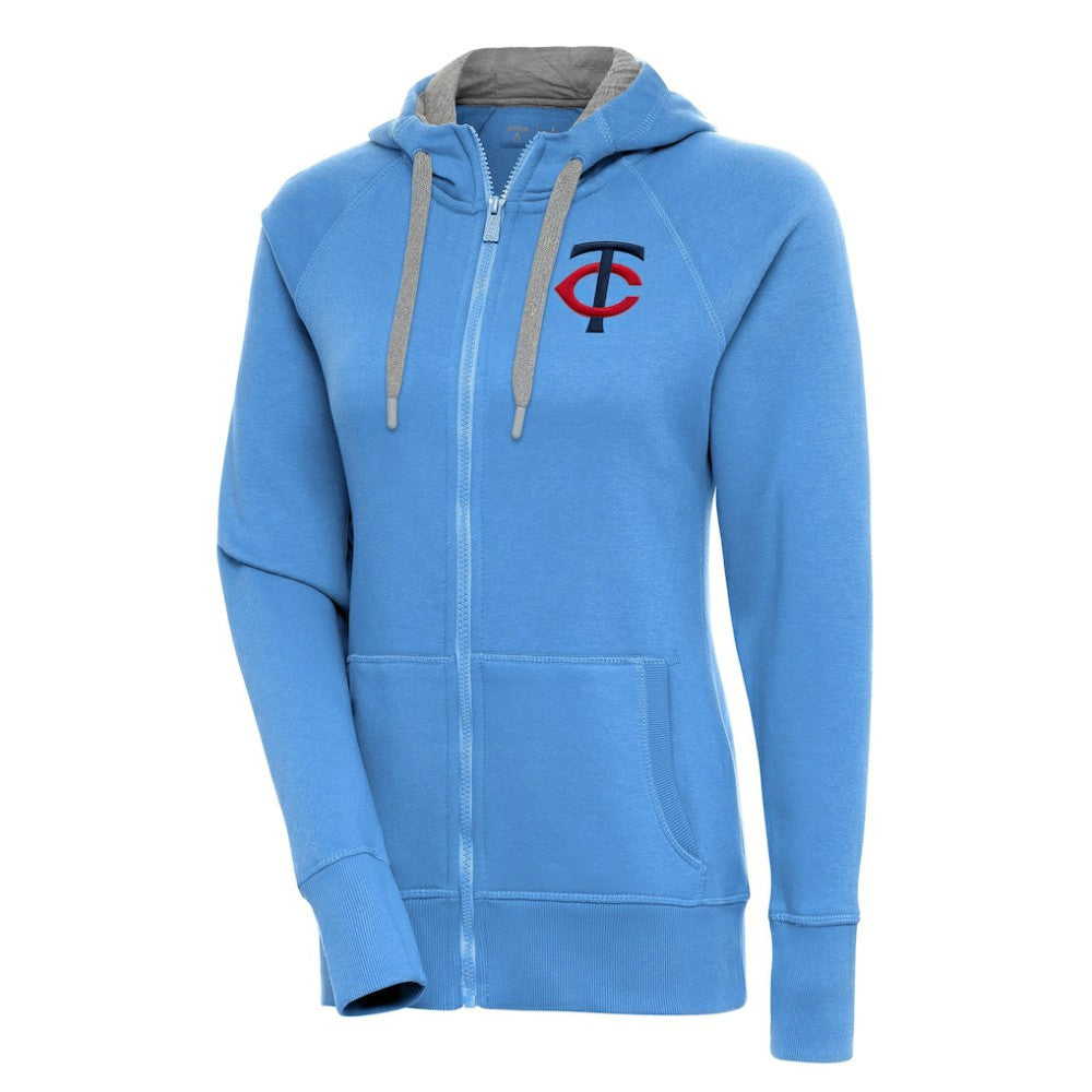 Minnesota Twins Antigua Women's Victory Full-Zip Hoodie - Light Blue Hoodies
