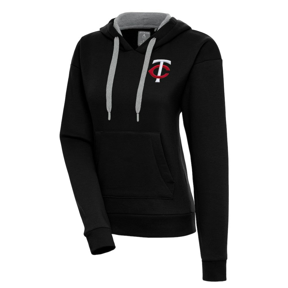 Minnesota Twins Antigua Women's Victory Pullover Hoodie - Black Hoodies