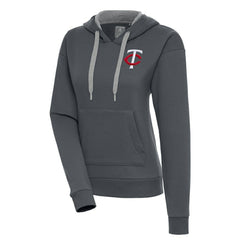 Minnesota Twins Antigua Women's Victory Pullover Hoodie - Charcoal Hoodies