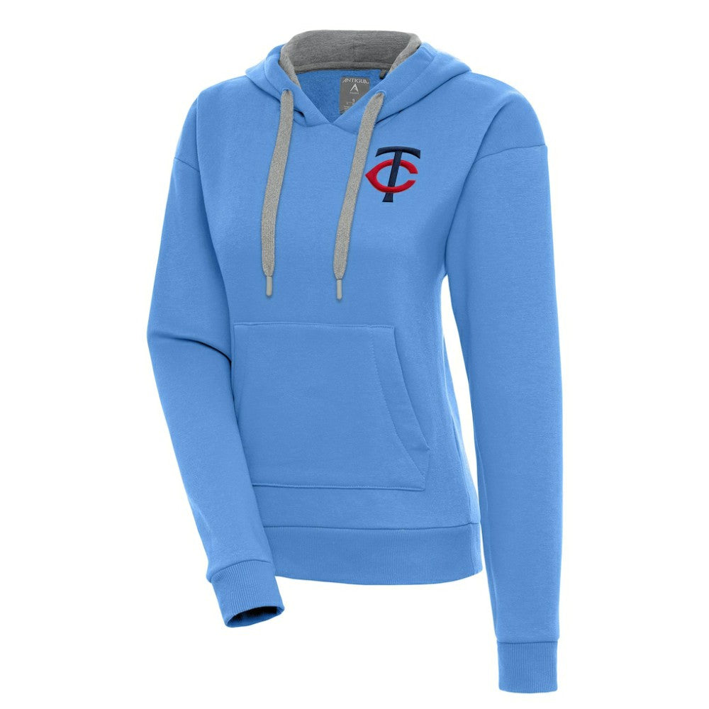 Minnesota Twins Antigua Women's Victory Pullover Hoodie - Light Blue Hoodies
