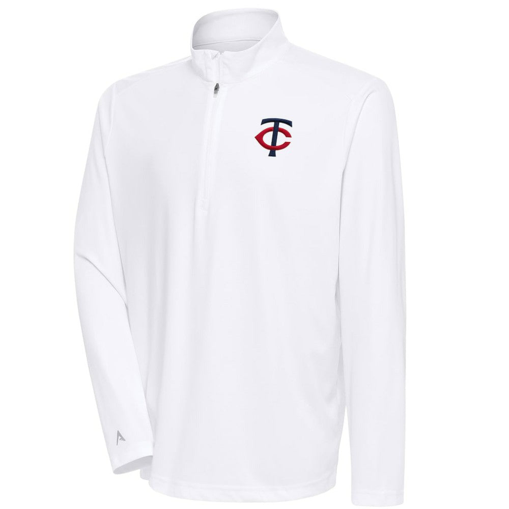 Minnesota Twins Antigua Tribute Quarter-Zip Pullover Top - White Pullover