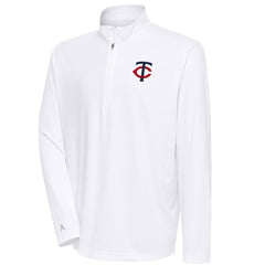 Minnesota Twins Antigua Tribute Quarter-Zip Pullover Top - White Pullover