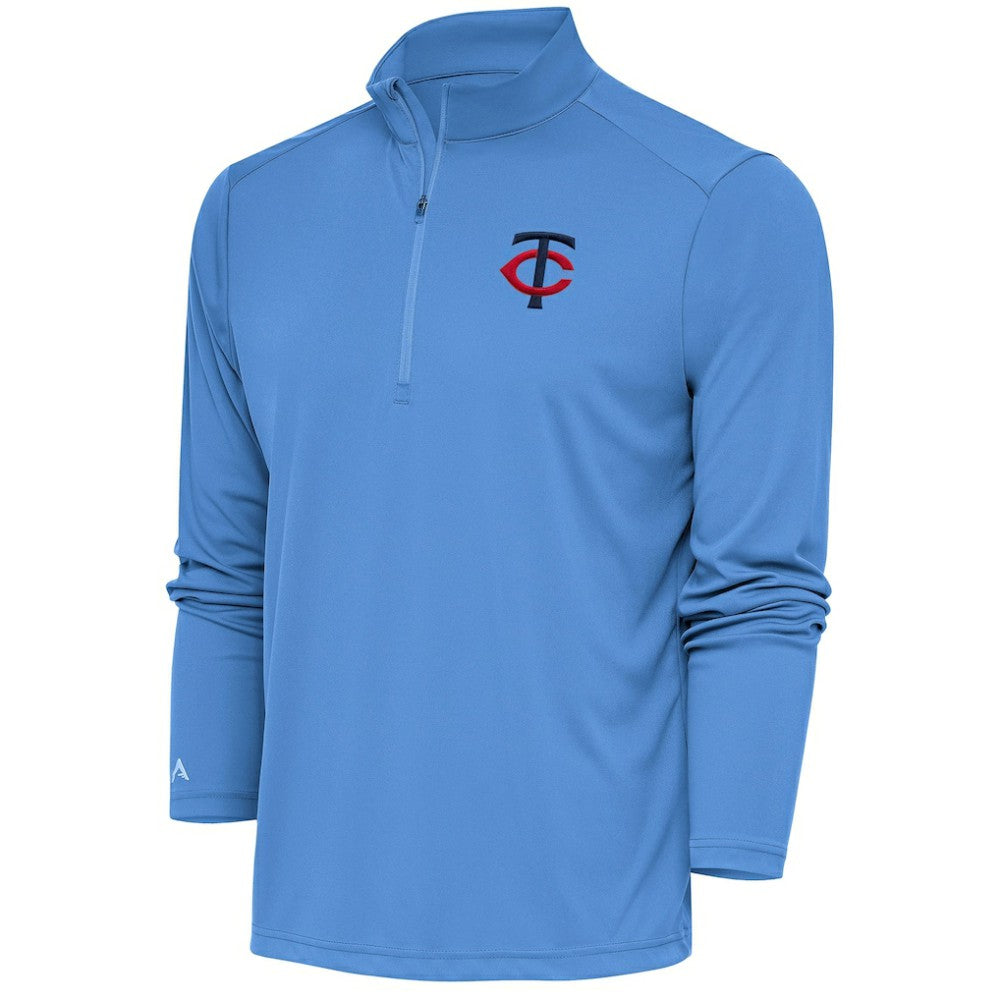 Minnesota Twins Antigua Tribute Quarter-Zip Pullover Top - Light Blue Pullover