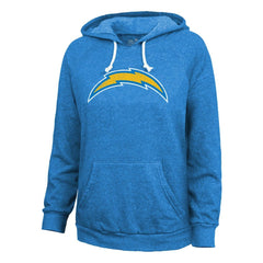 Justin Herbert Los Angeles Chargers Majestic Threads Women's Name & Number Tri-Blend Pullover Hoodie Powder Blue