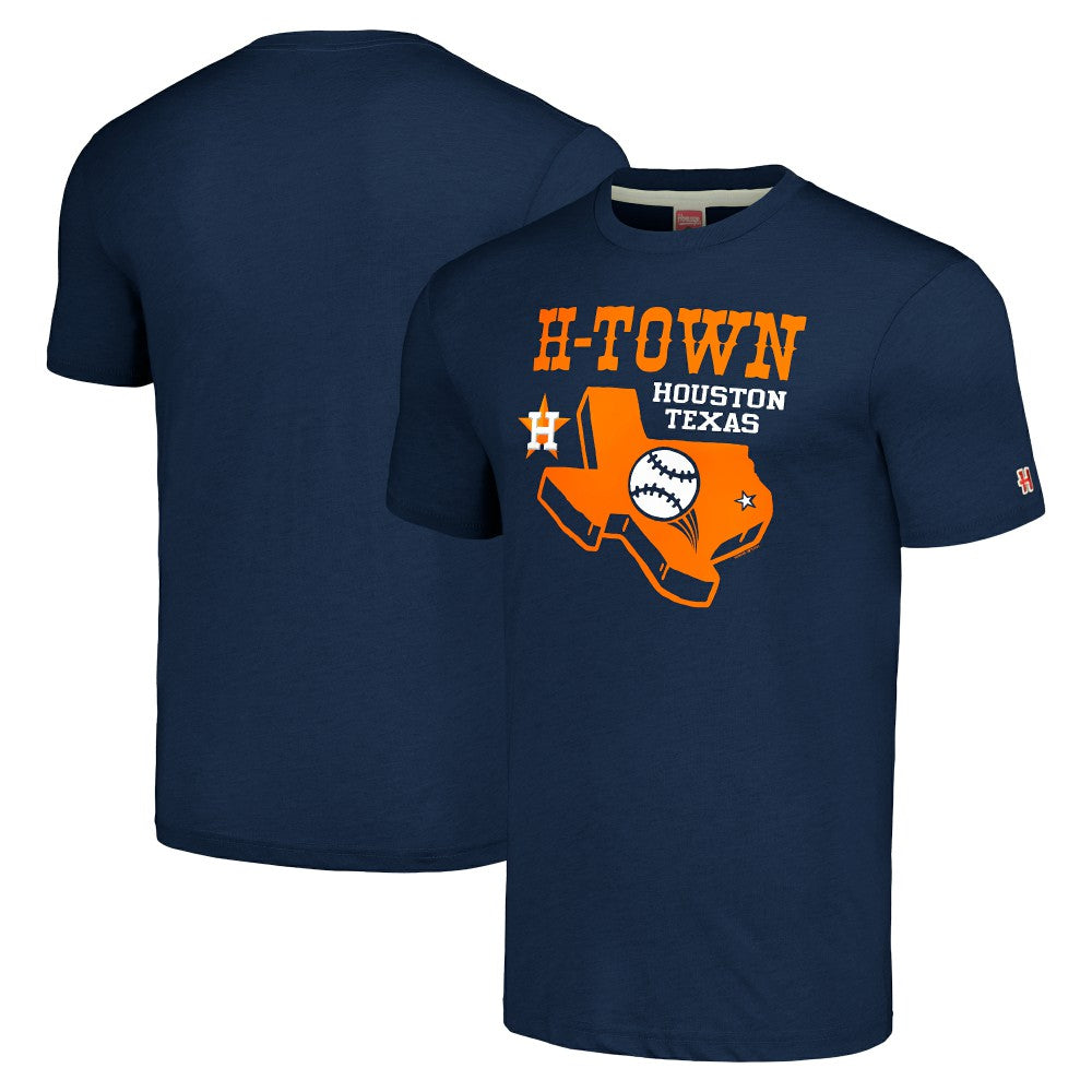 Houston Astros Homage H-Town Texas Hyper Local Tri-Blend T-Shirt - Navy T-shirts