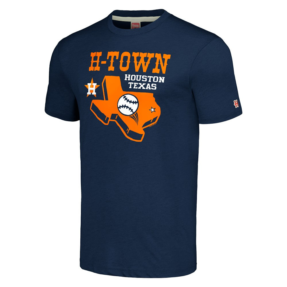 Houston Astros Homage H-Town Texas Hyper Local Tri-Blend T-Shirt - Navy T-shirts