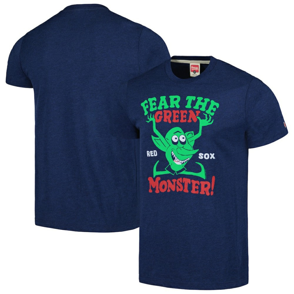 Boston Red Sox Homage Doodle Collection The Green Monster Tri-Blend T-Shirt - Navy T-shirts