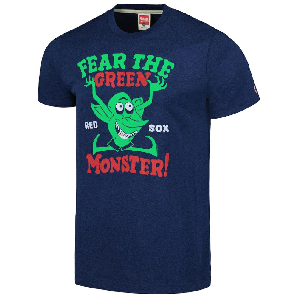 Boston Red Sox Homage Doodle Collection The Green Monster Tri-Blend T-Shirt - Navy T-shirts