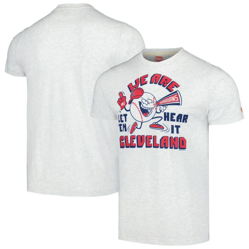 Cleveland Guardians Homage Doodle Collection We Are Cleveland Tri-Blend T-Shirt - Gray T-shirts