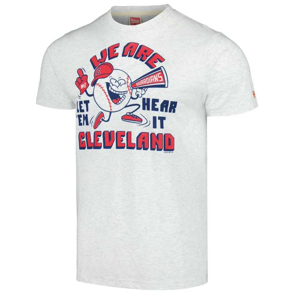 Cleveland Guardians Homage Doodle Collection We Are Cleveland Tri-Blend T-Shirt - Gray T-shirts