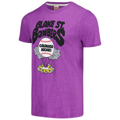 Colorado Rockies Homage Doodle Collection Blake St. Bombers Tri-Blend T-Shirt - Purple T-shirts