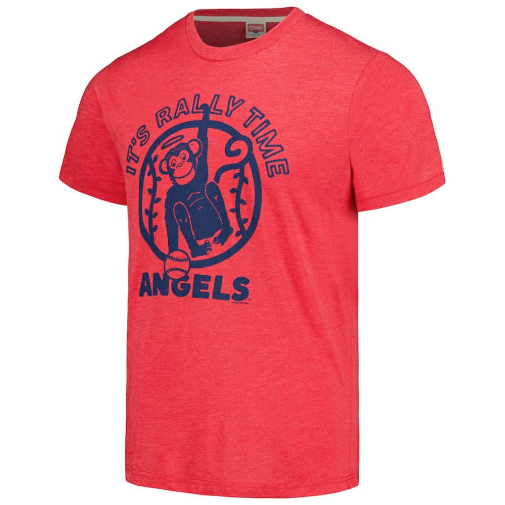 Los Angeles Angels Homage Doodle Collection It's Rally Time Tri-Blend T-Shirt - Red T-shirts
