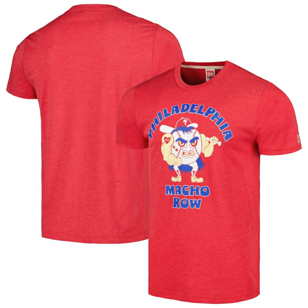 Philadelphia Phillies Homage Doodle Collection Macho Row Tri-Blend T-Shirt - Red T-shirts