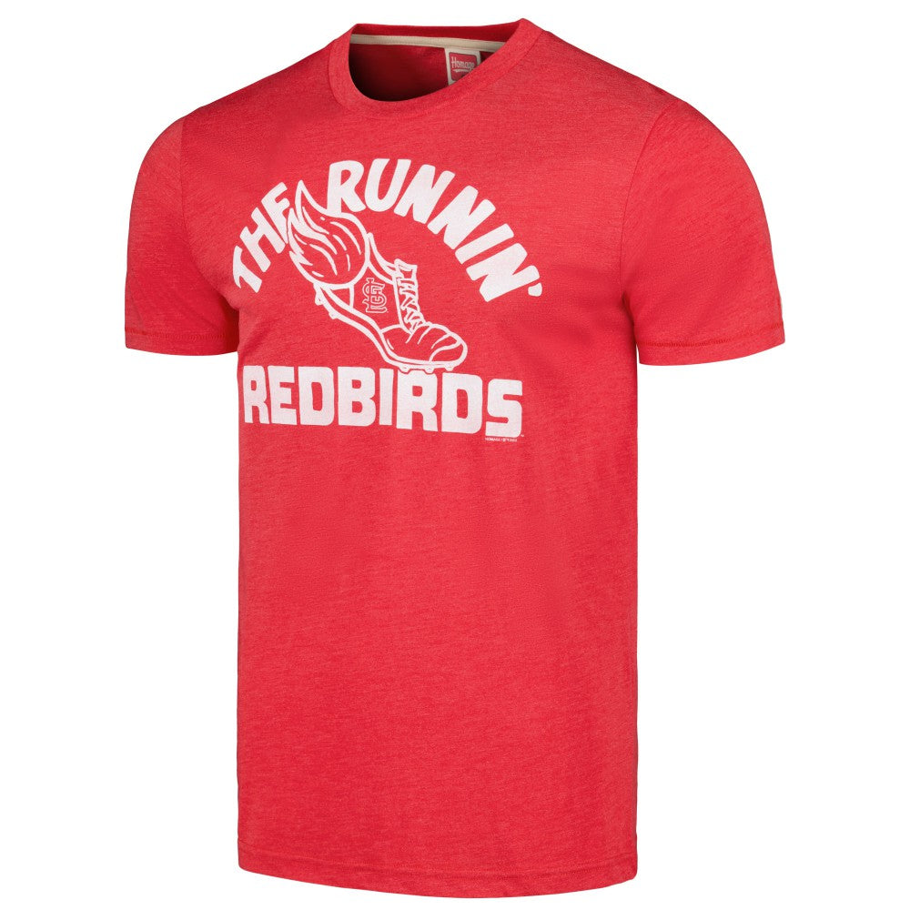 St. Louis Cardinals Homage Doodle Collection The Runnin' Redbirds Tri-Blend T-Shirt - Red T-shirts