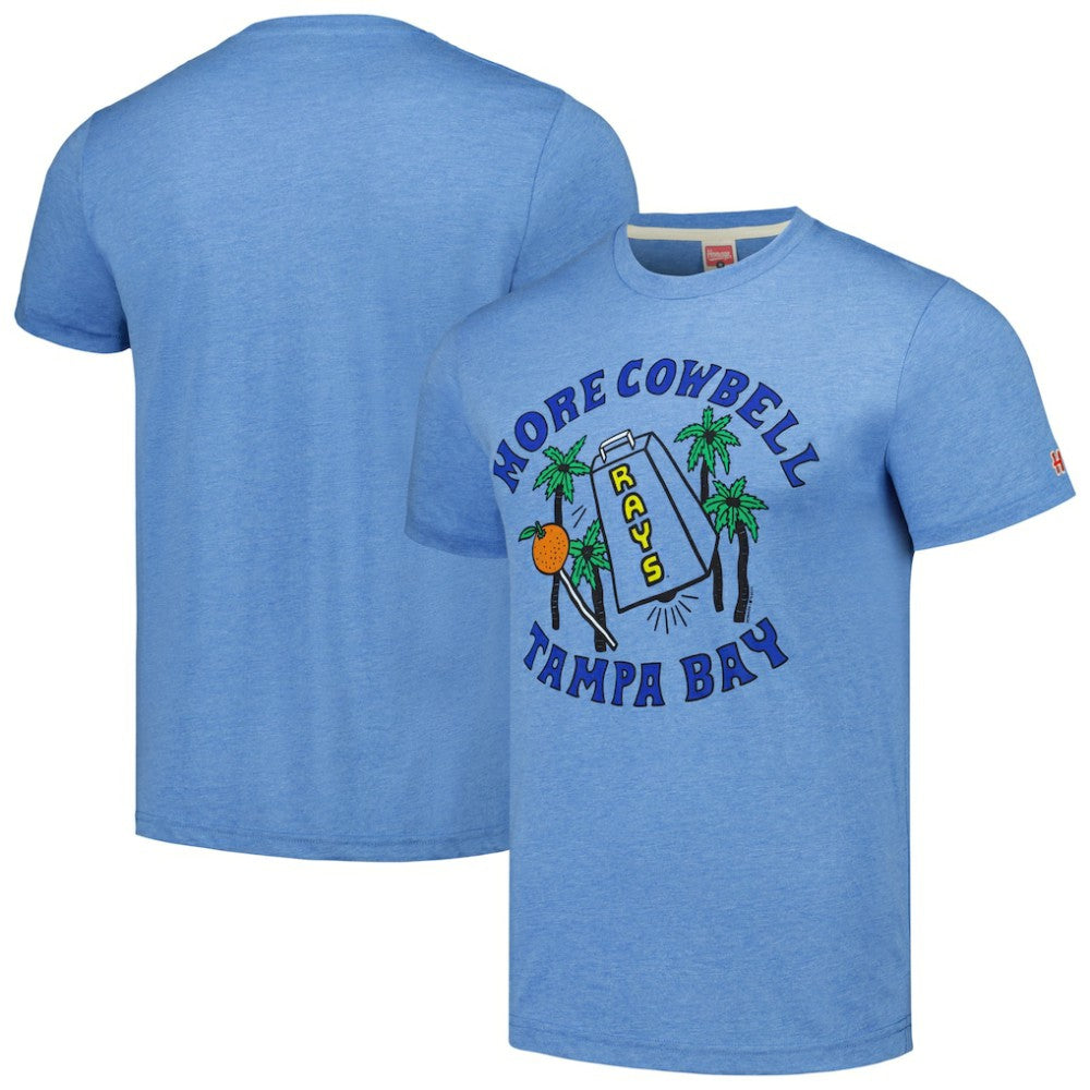 Tampa Bay Rays Homage Doodle Collection More Cowbell Tri-Blend T-Shirt - Light Blue T-shirts
