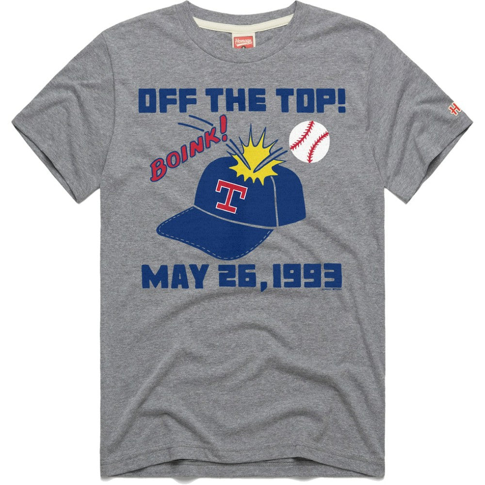 Texas Rangers Homage Doodle Collection Off the Top Tri-Blend T-Shirt - Gray T-shirts