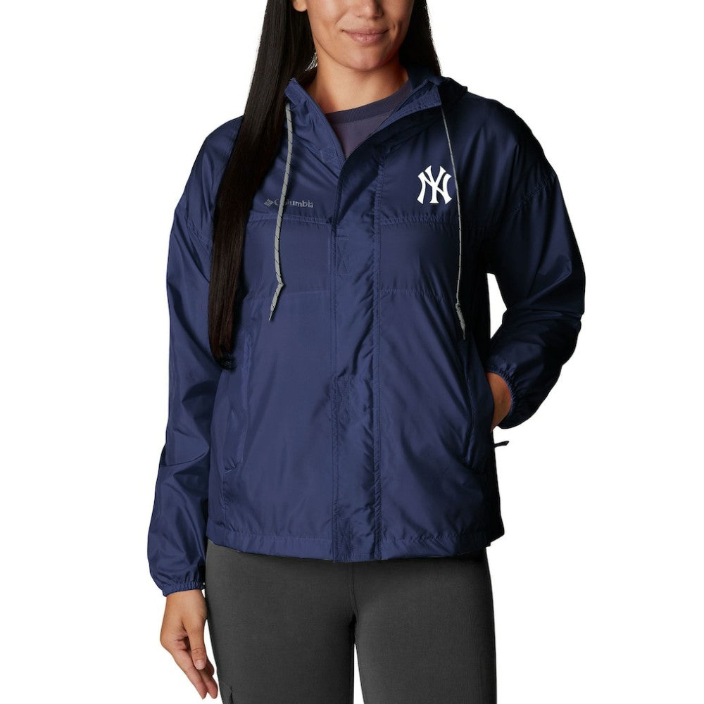 New York Yankees Columbia Women's Flash Challenger Full-Zip Windbreaker Jacket - Navy Jackets