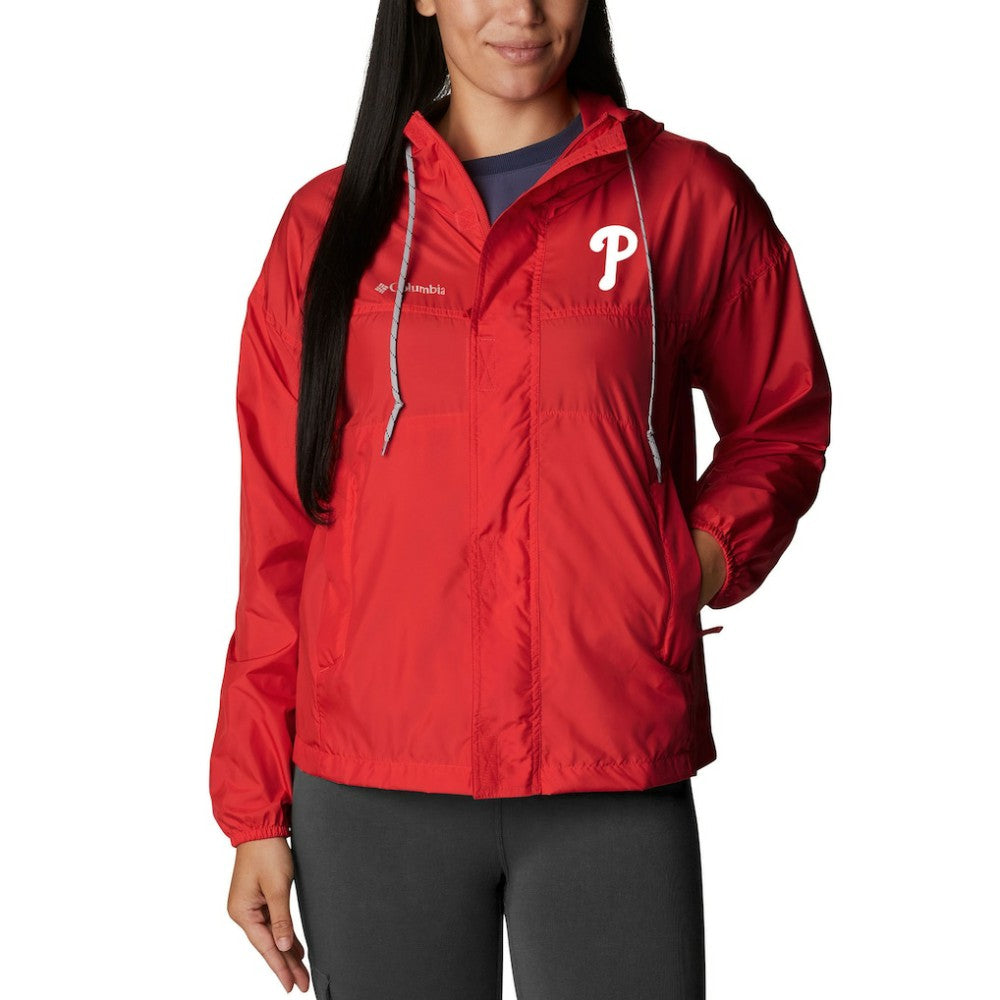 Philadelphia Phillies Columbia Women's Flash Challenger Full-Zip Windbreaker Jacket - Red Jackets