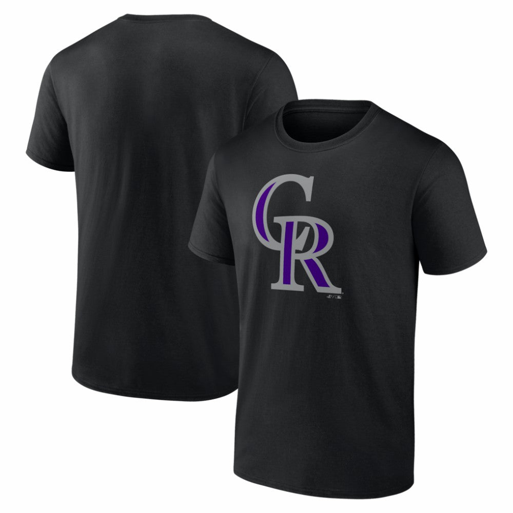 Colorado Rockies Logo Athletic Official Logo T-Shirt - Black T-shirts