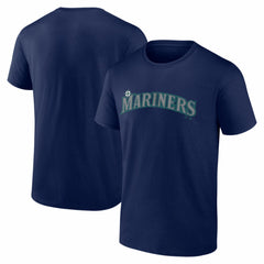 Seattle Mariners Logo Athletic Wordmark T-Shirt - Navy T-shirts