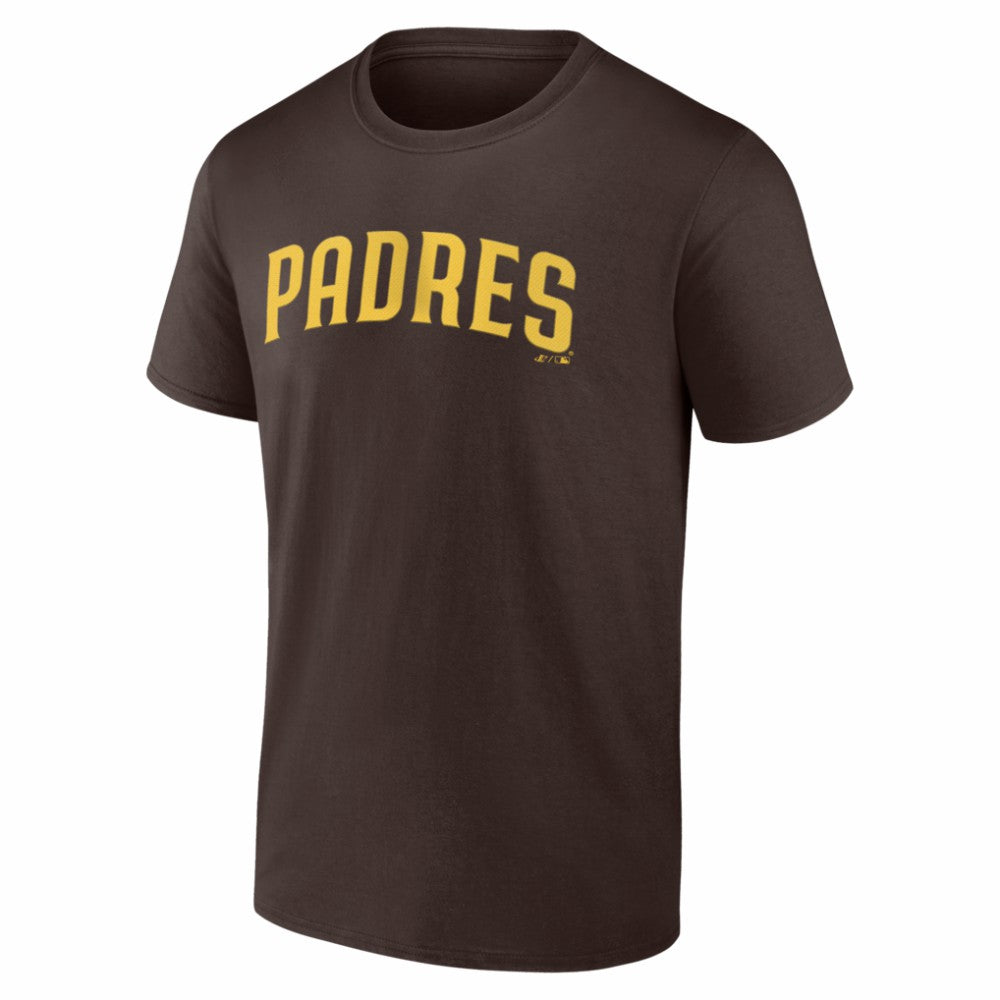 San Diego Padres Logo Athletic Wordmark T-Shirt - Brown T-shirts