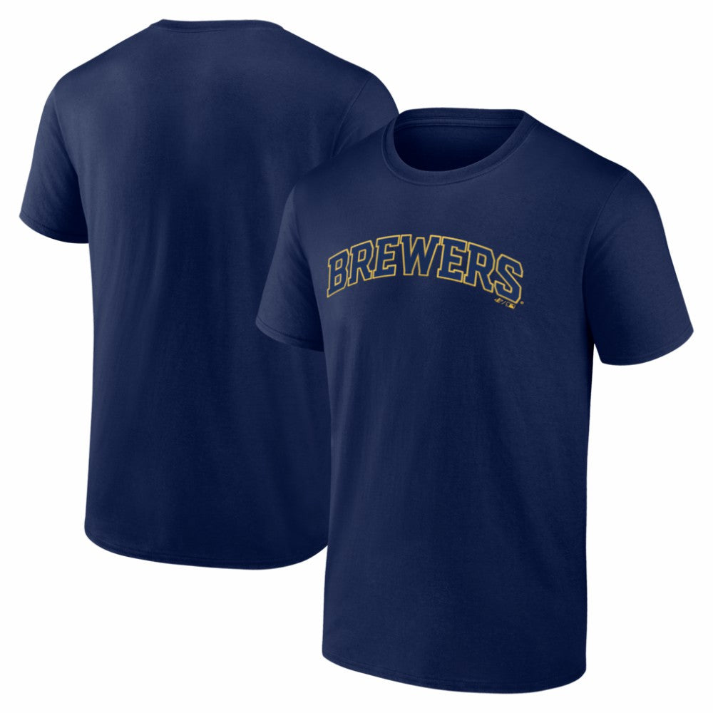 Milwaukee Brewers Logo Athletic Wordmark T-Shirt - Navy T-shirts