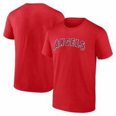 Los Angeles Angels Logo Athletic Wordmark T-Shirt - Red T-shirts