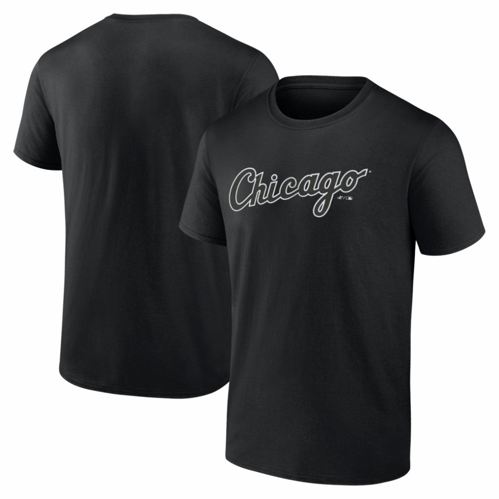 Chicago White Sox Logo Athletic Wordmark T-Shirt - Black T-shirts