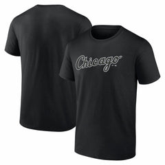 Chicago White Sox Logo Athletic Wordmark T-Shirt - Black T-shirts