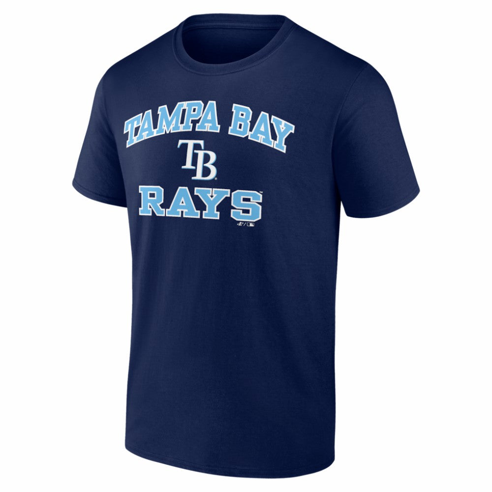 Tampa Bay Rays Logo Athletic Heart and Soul T-Shirt - Navy T-shirts