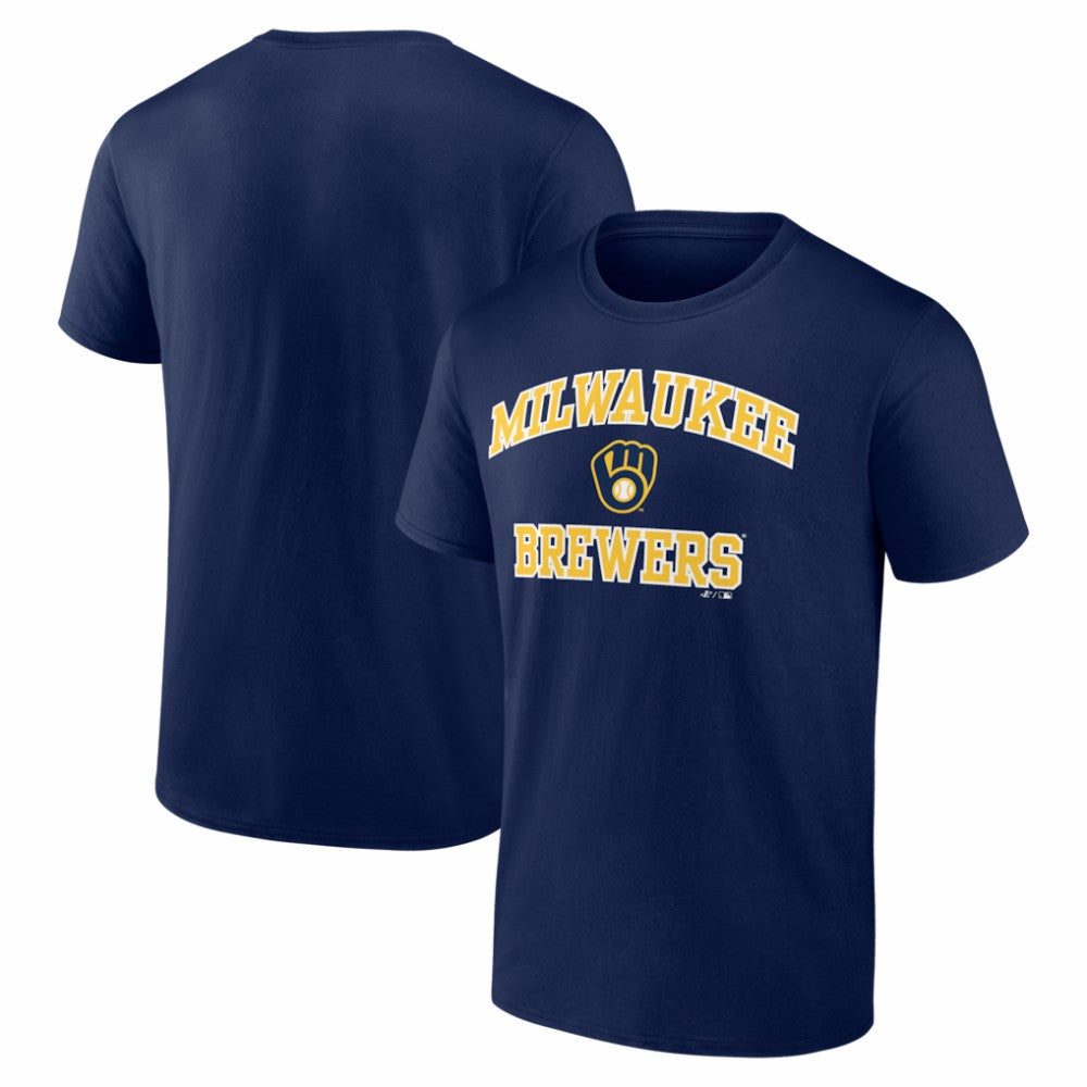 Milwaukee Brewers Logo Athletic Heart and Soul T-Shirt - Navy T-shirts