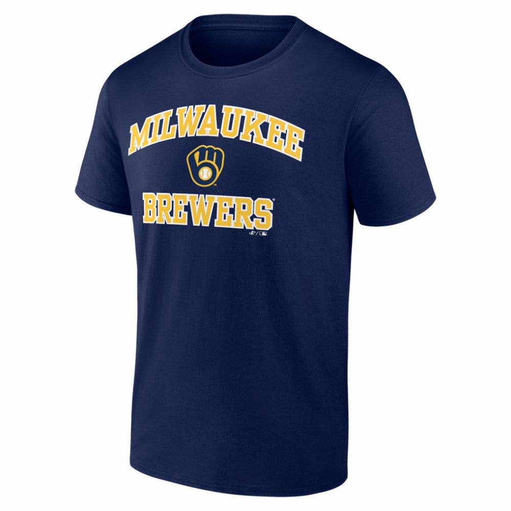 Milwaukee Brewers Logo Athletic Heart and Soul T-Shirt - Navy T-shirts